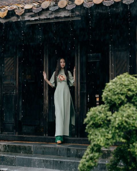 Quần Áo Dài Nữ F2 Lụa Xanh Lá
