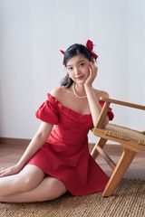 Đầm Nữ DOTTIE Ngắn Dáng Corset  - Đỏ - D0483