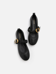 Giày búp bê da Pazzion Judith Ruched Strap Maryjanes