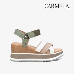 [Trưng bày] Giày Đế Xuồng Nữ CARMELA Kakhi Leather Ladies Sandals