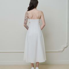 Đầm Nữ DOTTIE maxi hai dây cut-out - Trắng - D0659