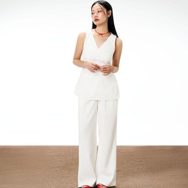 Áo Nữ DOTTIE Sát Nách Hở Lưng - Trắng - T0981
