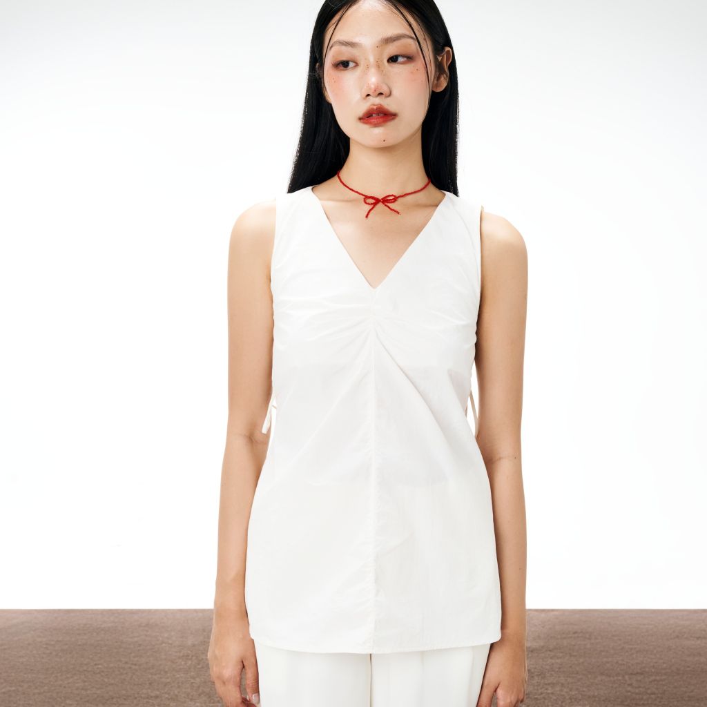 Áo Nữ DOTTIE Sát Nách Hở Lưng - Trắng - T0981