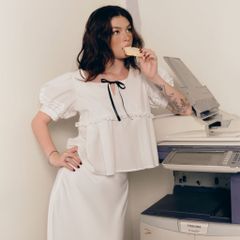 Áo nữ DOTTIE tay phồng cột nơ - Trắng - T1085