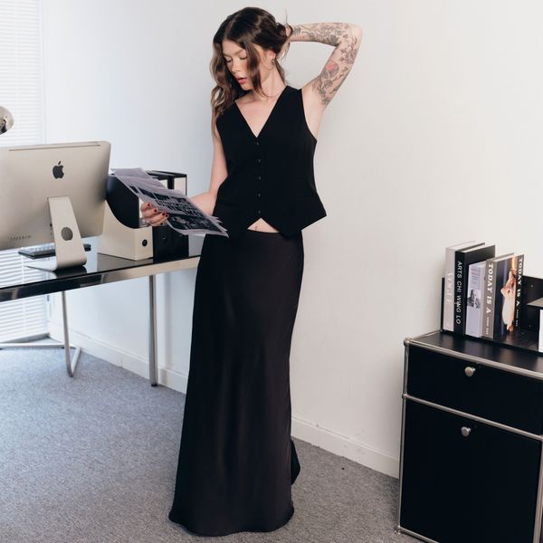Áo nữ DOTTIE gi lê dáng Tailored - Đen - T1087