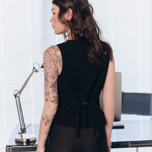 Áo nữ DOTTIE gi lê dáng Tailored - Đen - T1087