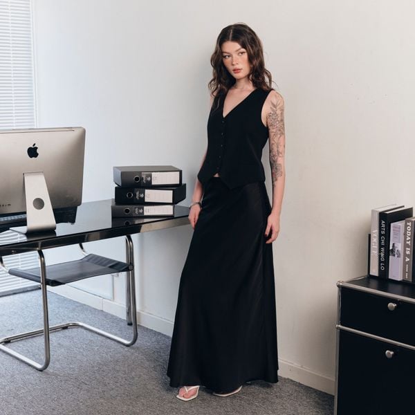 Áo nữ DOTTIE gi lê dáng Tailored - Đen - T1087