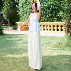 Áo nữ DOTTIE hai dây phối đăng ten - Xanh dương - T1097