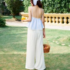 Áo nữ DOTTIE hai dây phối đăng ten - Xanh dương - T1097