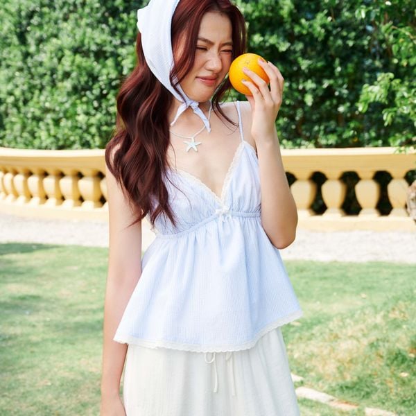 Quần nữ DOTTIE ống suông lưng thun - Trắng - Q0392