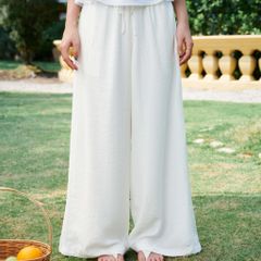 Quần nữ DOTTIE ống suông lưng thun - Trắng - Q0392