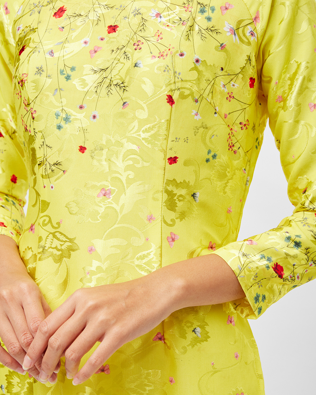 Áo Dài Gấm Vàng Bừng Sắc Xuân - Không Kèm Quần