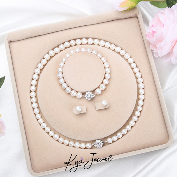 Bộ trang sức nữ KYA JEWEL Freshwater Pearl Blossom