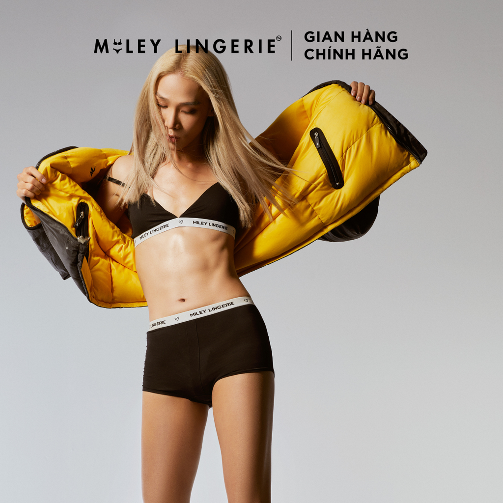 Bộ Đồ Lót Mút Mỏng Và Quần Boxer Nữ Vải Sợi Bamboo Từ Thiên Nhiên Viền Lưng Logo BeingMe Miley Lingerie