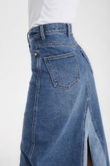 Chân Váy Nữ TheBlueTshirt 1970s Denim Midi Skirt - The 1975 Wash