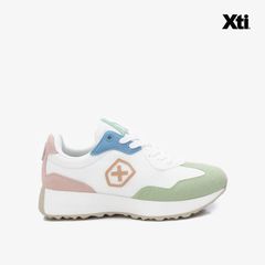 Giày Sneakers Nữ XTI White Textile Combined Ladies Shoes