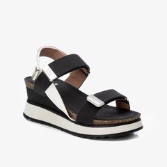 Giày Đế Xuồng Nữ XTI Black Pu Ladies Sandals