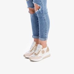 Giày Sneakers Nữ XTI White Textile Combined Ladies Shoe