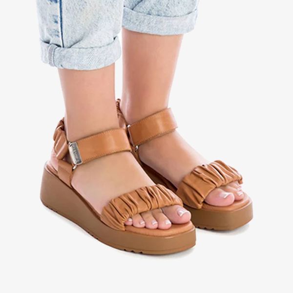 [Trưng bày] Giày Đế Xuồng Nữ CARMELA Camel Leather Ladies Sandals