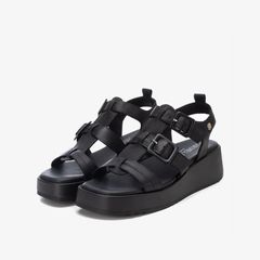 [Trưng bày] Giày Đế Xuồng Nữ CARMELA Black Leather Ladies Sandals