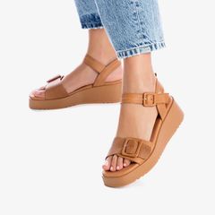 [Trưng bày] Giày Đế Xuồng Nữ CARMELA Camel Leather Ladies Sandals