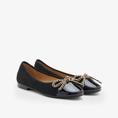Giày Bệt Nữ PAZZION Daisy Tweed Toe Cap Bow Flats