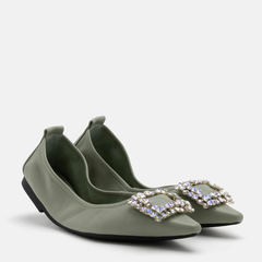 Giày Búp Bê Nữ Pazzion Odessa Embellished Buckle Foldable Flats