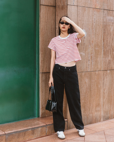 Quần Dài Nữ TheBlueTshirt The Original Dad Jeans - Black Vintage