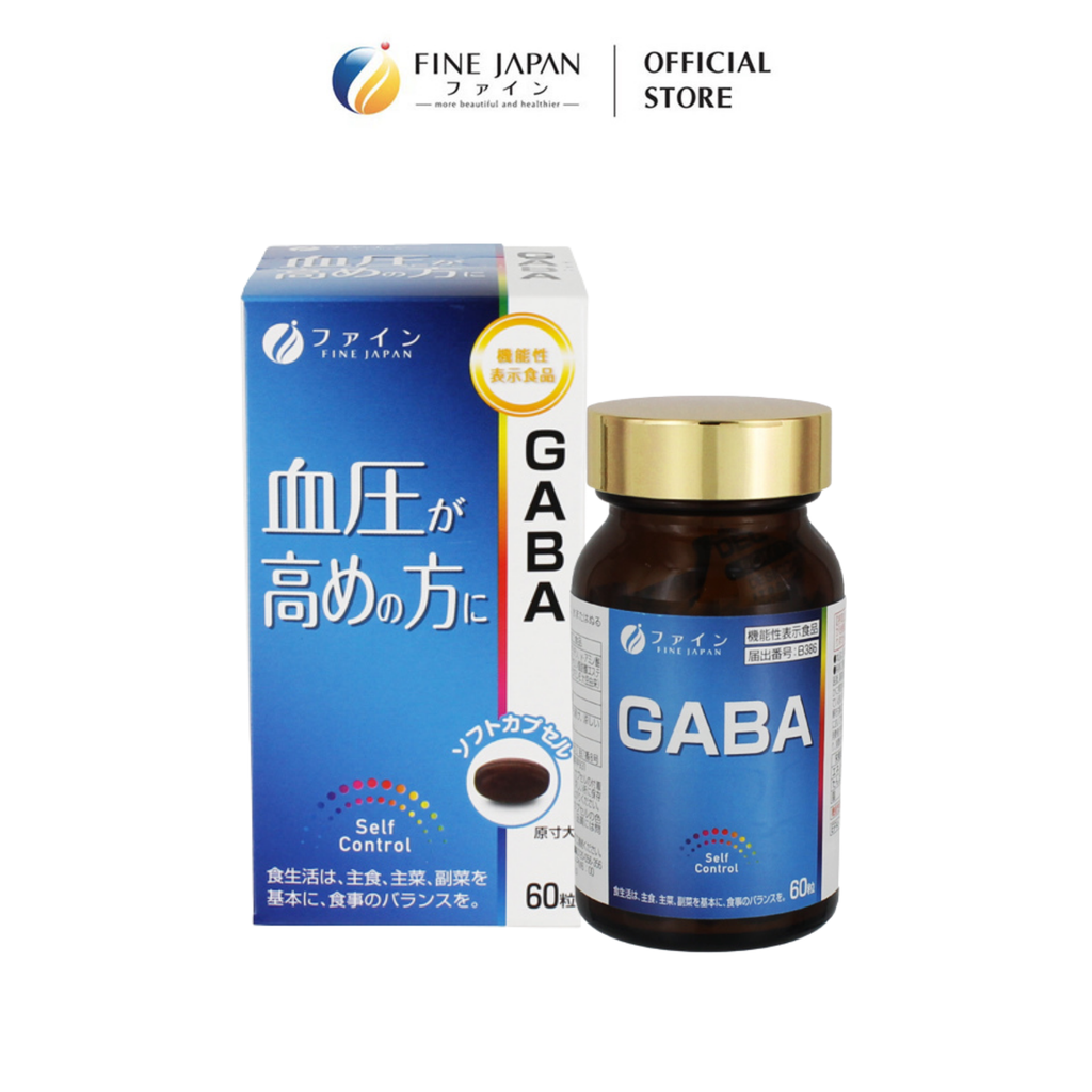 Viên Uống GABA Hỗ Trợ Điều Hòa Huyết Áp Fine Japan - Nhật Bản (Hộp 60 Viên)