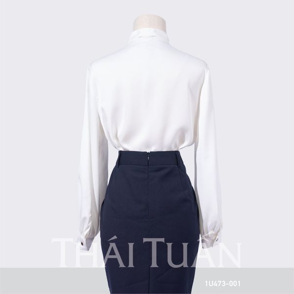 Áo Sơ Mi Nữ THÁI TUẤN Thắt Nơ Màu Trắng