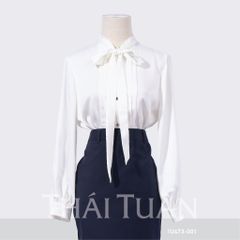 Áo Sơ Mi Nữ THÁI TUẤN Thắt Nơ Màu Trắng