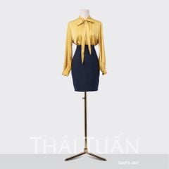 Áo Sơ Mi Nữ THÁI TUẤN Thắt Nơ Màu Vàng