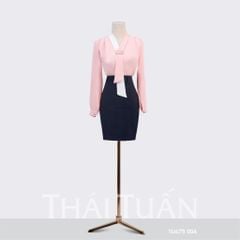 Áo Sơ Mi Nữ THÁI TUẤN Cổ Cách Tân Màu Hồng