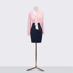 Áo Sơ Mi Nữ THÁI TUẤN Cổ Cách Tân Màu Hồng