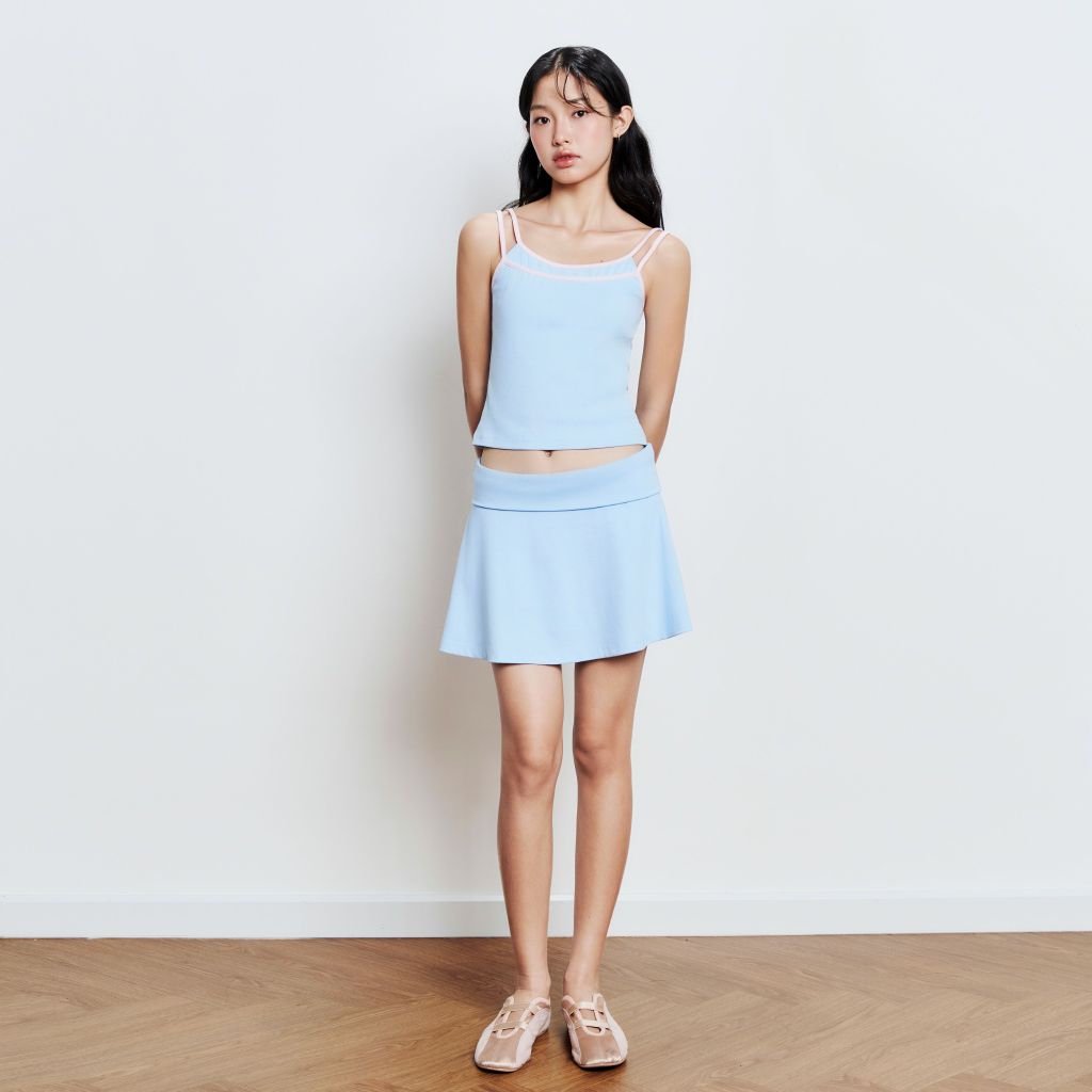 Chân Váy Nữ DOTTIE Xòe Mini - Xanh Biển - S0236