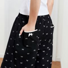 Quần Nữ DOTTIE ống suông túi đắp - Đen - Q0361