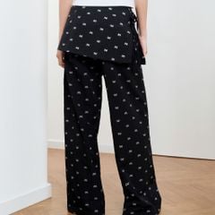 Quần Nữ DOTTIE ống suông túi đắp - Đen - Q0361
