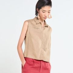 Áo Linen Nữ F2 Nâu Nhạt Tender Drit