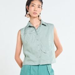 Áo Linen Nữ F2 Xanh Vỏ Đậu Tender Drit