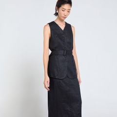 Chân Váy Nữ F2 Linen Đen Tender Drit