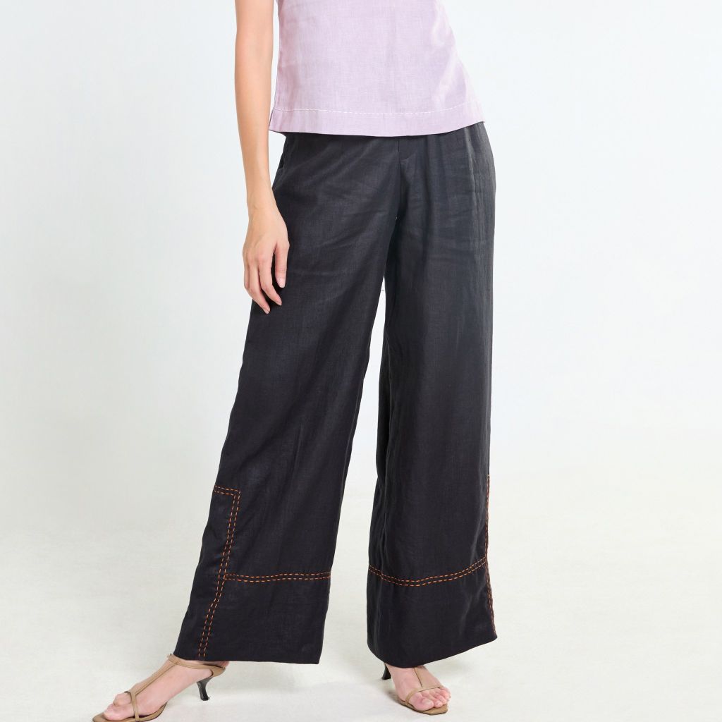 Quần Dài Nữ F2 Linen  Đen Tender Drit