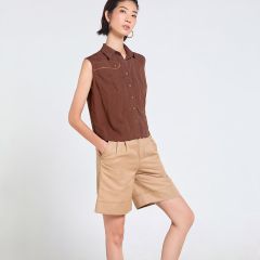Quần Short Nữ F2 Linen Be Tender Drit