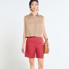 Quần Short Nữ F2 Linen  Đỏ Rượu Tender Drit