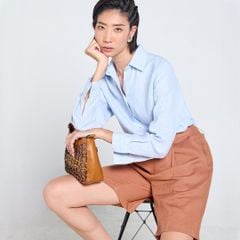Quần Short Nữ F2 Linen  Nâu Đậm Tender Drit