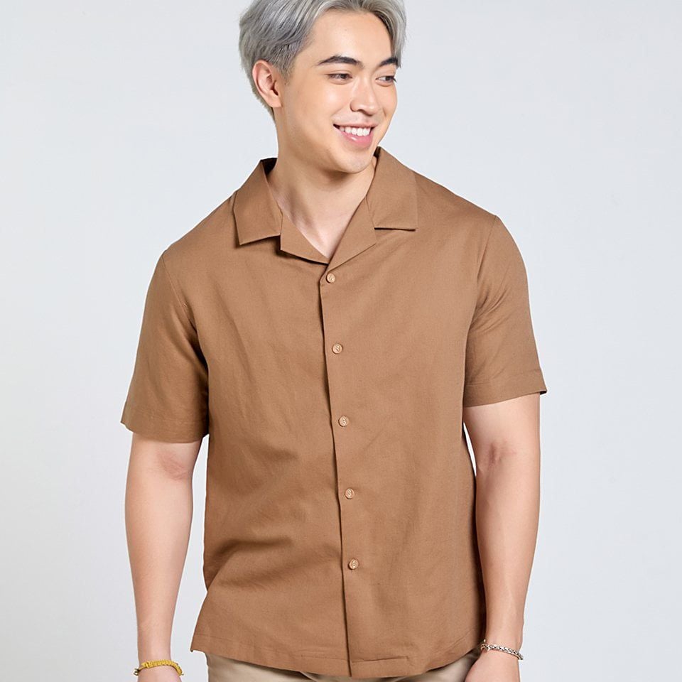 Áo Sơ Mi Nam F2 Linen  Nâu Nhạt Tender Drit