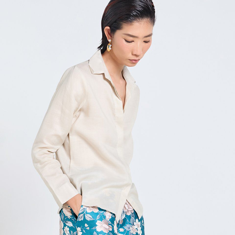 Áo Sơ Mi Nữ F2 Linen Kem Tender Drit