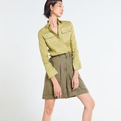 Áo Sơ Mi Nữ F2 Linen Xanh Cốm Tender Drit
