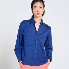 Áo Sơ Mi Nữ F2 Linen Nữ Xanh Đen Tender Drit