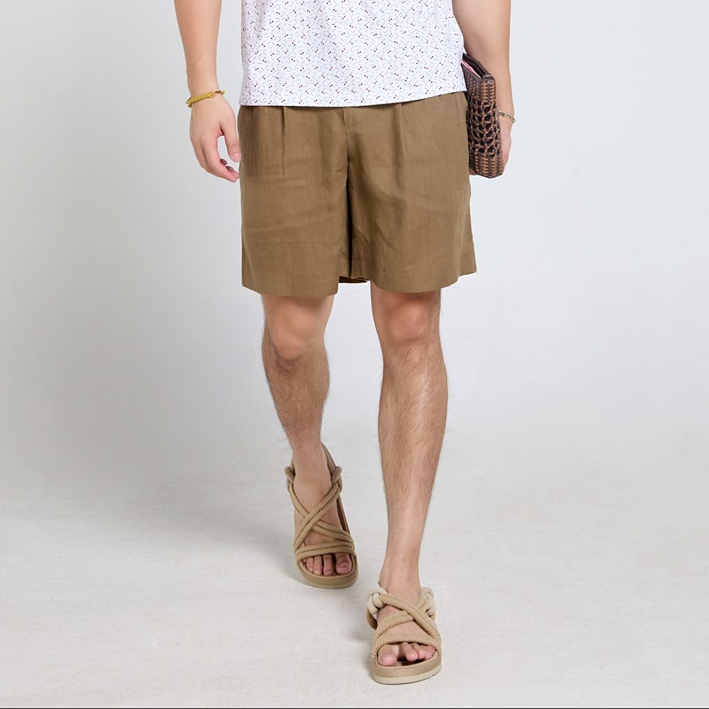 Quần Short Nam F2 Linen Be Tender Drit