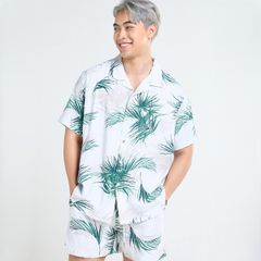 Quần Short Nam F2 Linen Trắng Lá Cọ Tender Drit